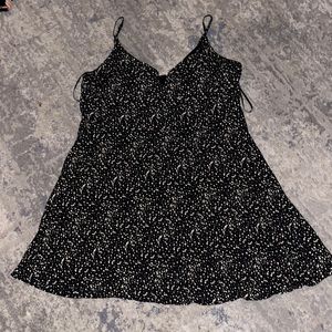 Womens Polkadot black skater dress